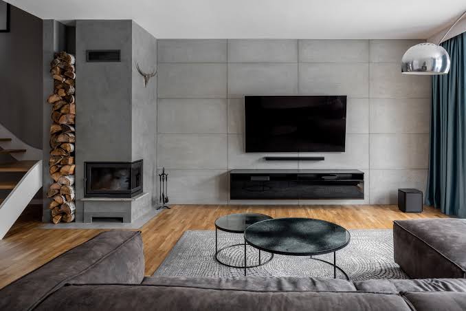 Living room TV mounting